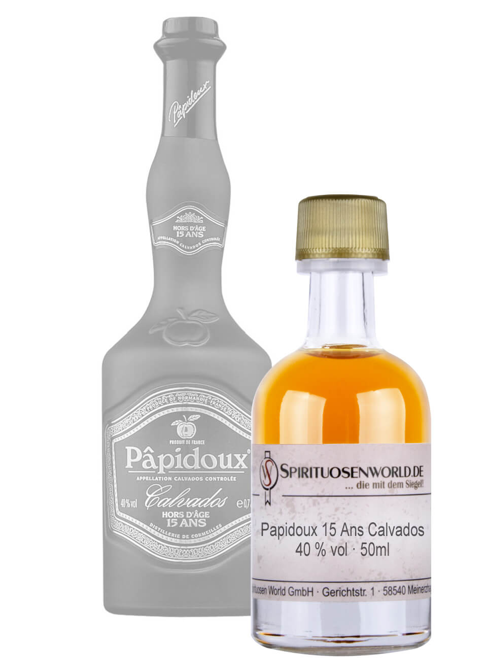 Papidoux 15 Jahre Calvados Tastingminiatur 0,05 L