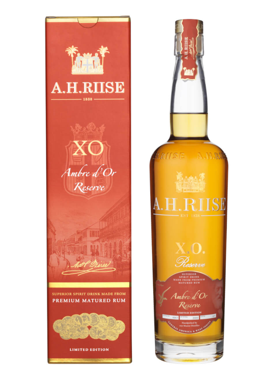 A.H. Riise X.O. Reserve Rum Ambre d'Or 0,7 L