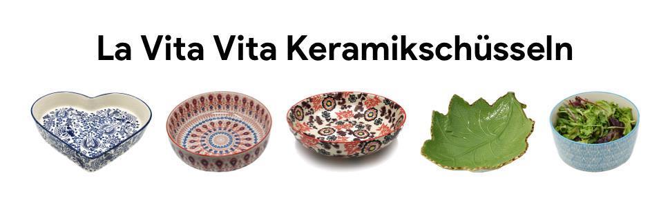 Grosse Obstschale Servierschale Dekoschale aus Keramik - Blattform Dekorativ Mediterraner Stil