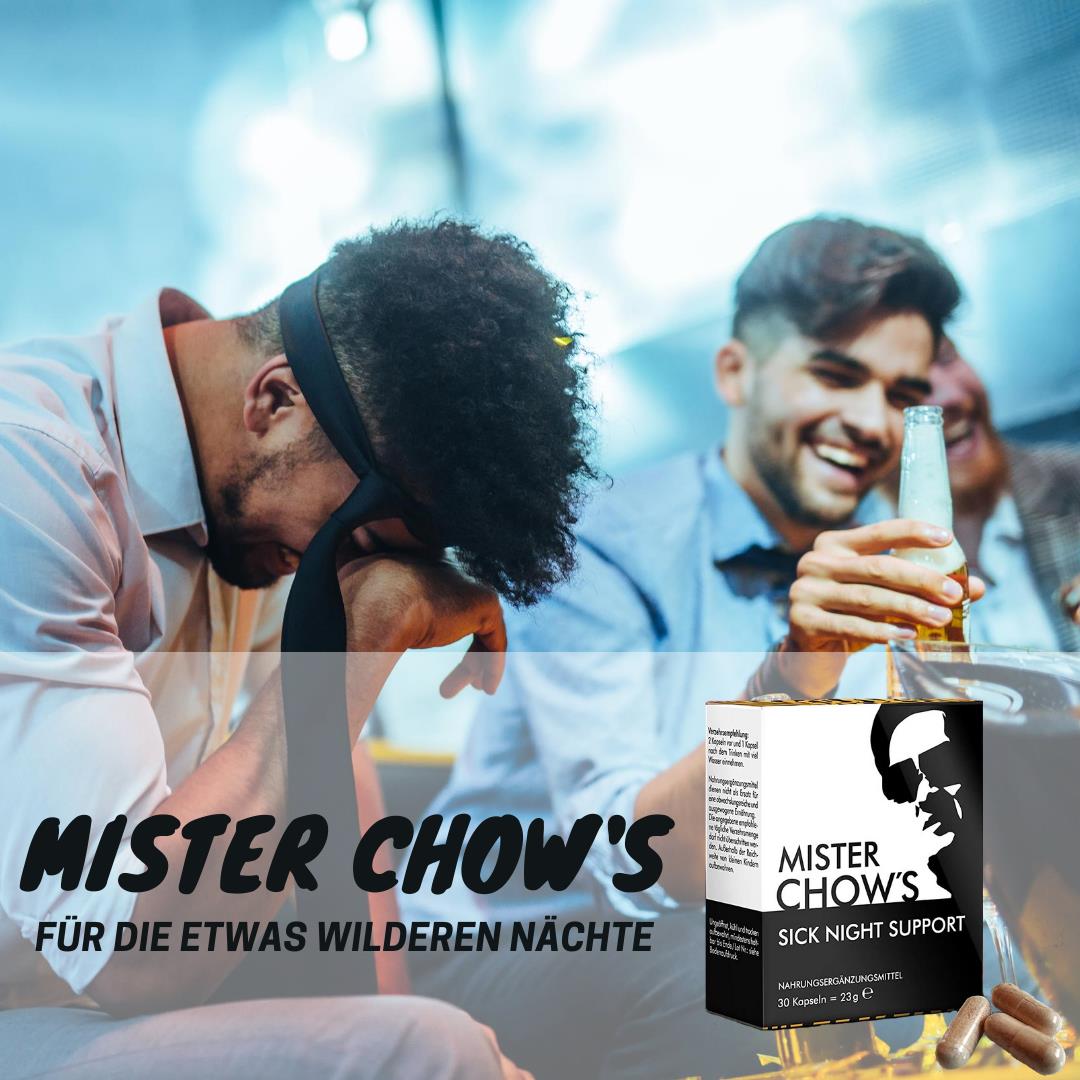 Anti-Kater-Pillen | Original Mister Chow's Sick Night Support® | 30 Kapseln