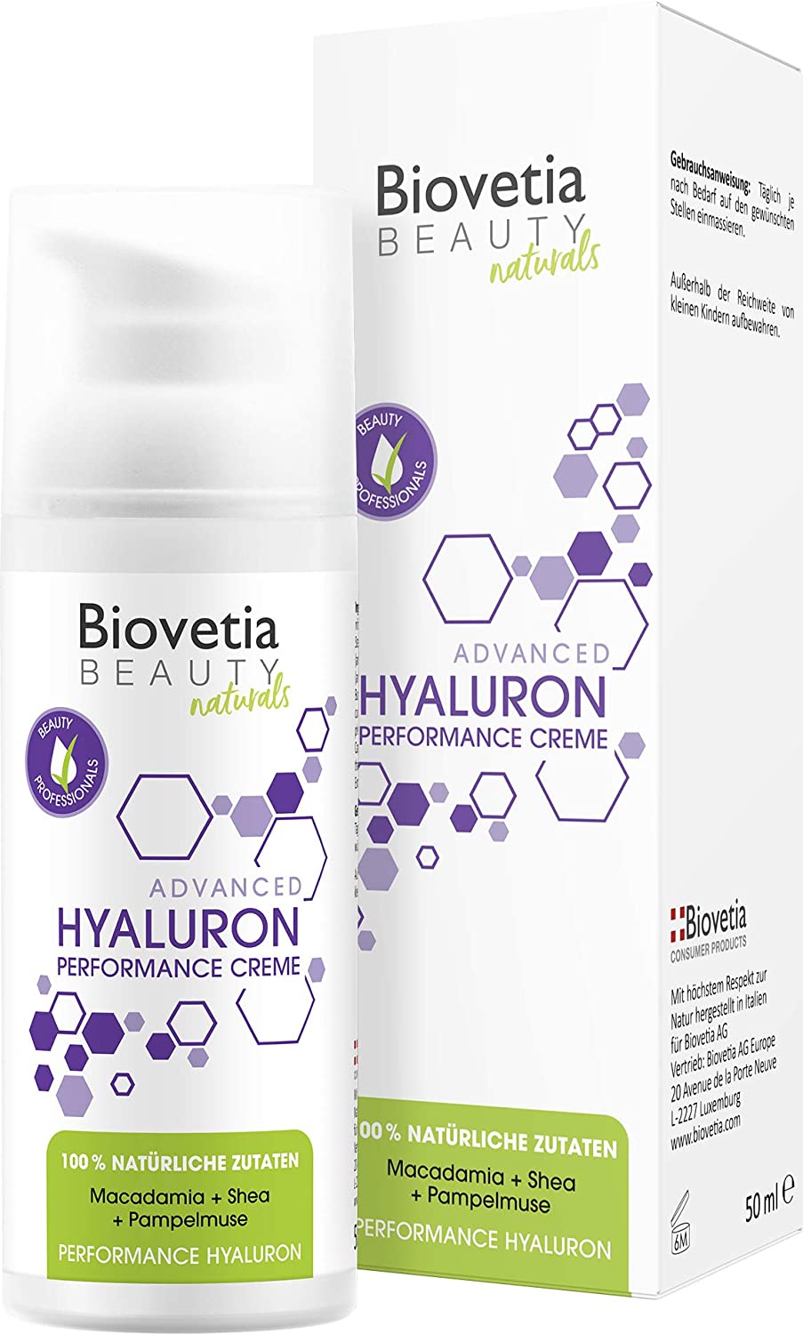 Beauty Advanced Hyaluron Serum Creme gegen Falten, 100% natürliche Hyaluron Creme und Anti Aging Revolution gegen Falten, Anti Aging Hyaluron Booster Formel, 50ml