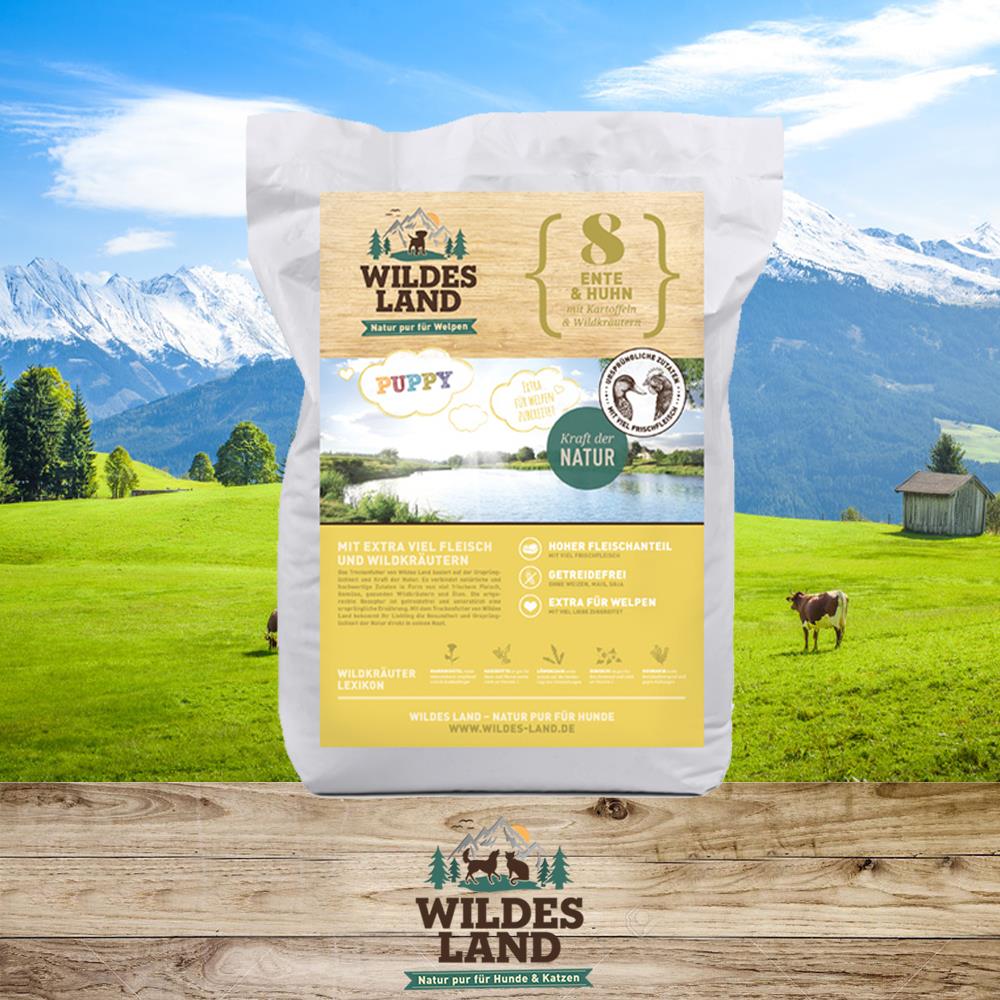 8 - Wildes Land Puppy Ente und Huhn mit Kartoffeln