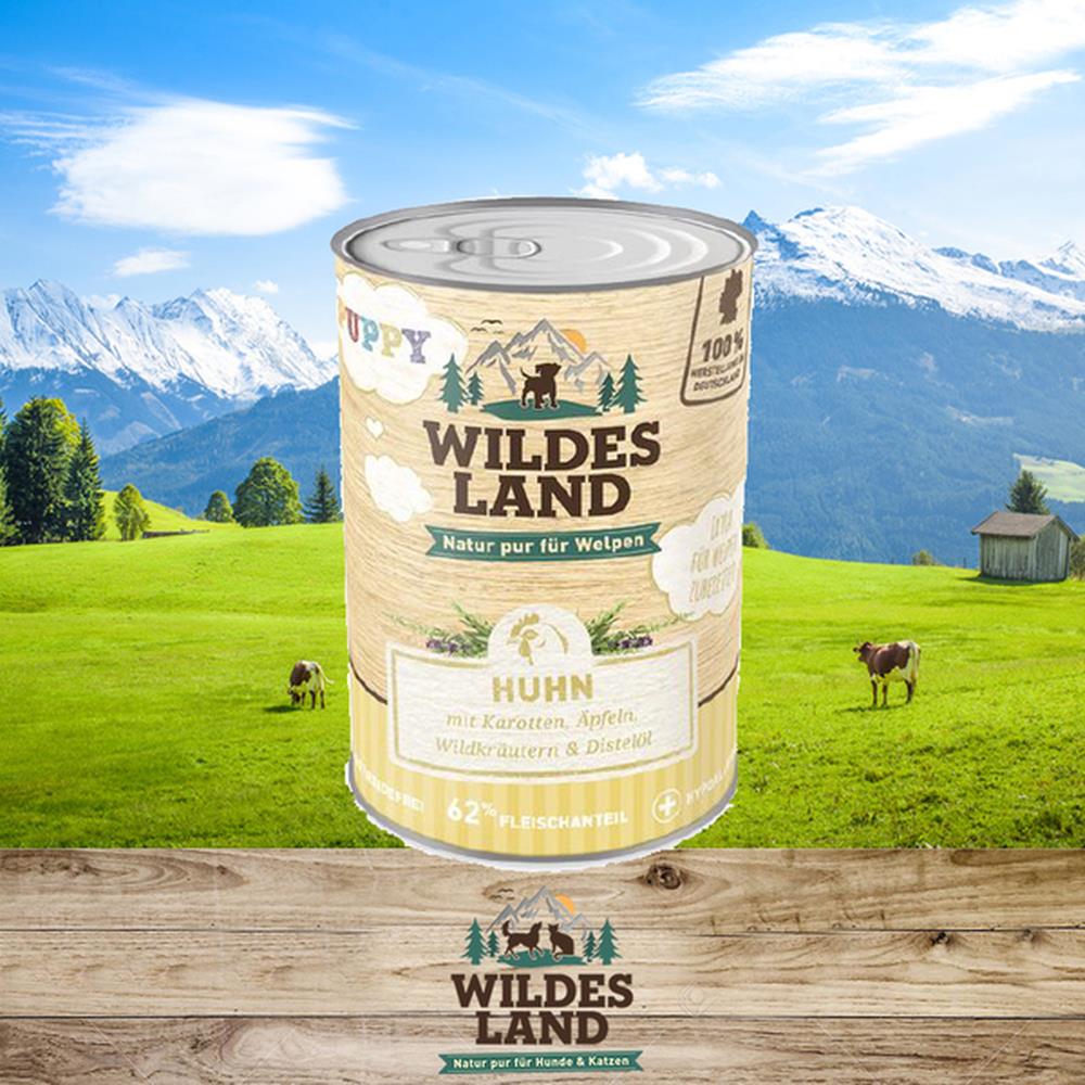 Wildes Land Puppy Huhn mit Karotte 400 gr