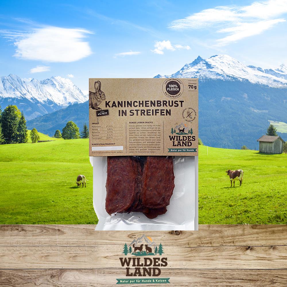 Wildes Land Kaninchenbrust in Streifen