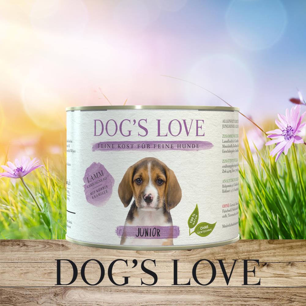 JUNIOR DOG'S LOVE Lamm mit Kürbis & Kamille