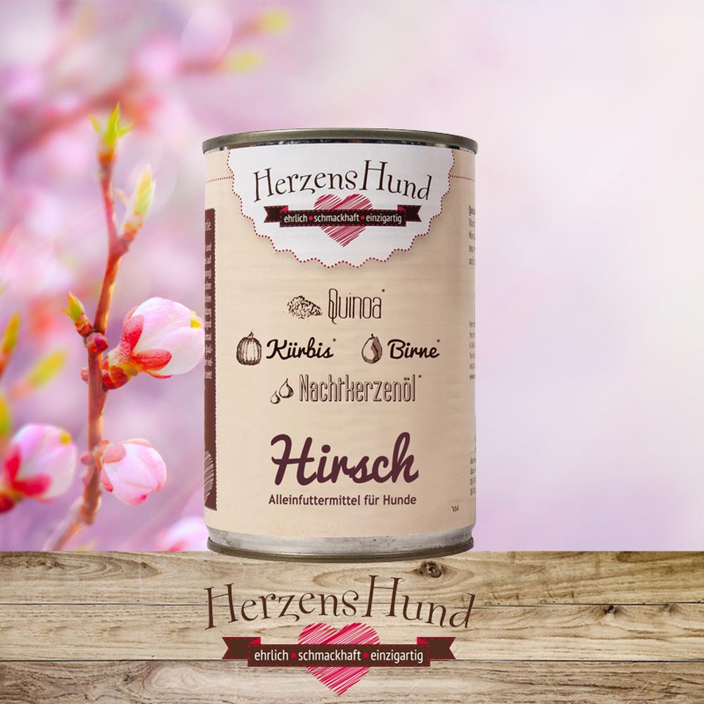 HerzensHund Hirsch mit BioGemüse