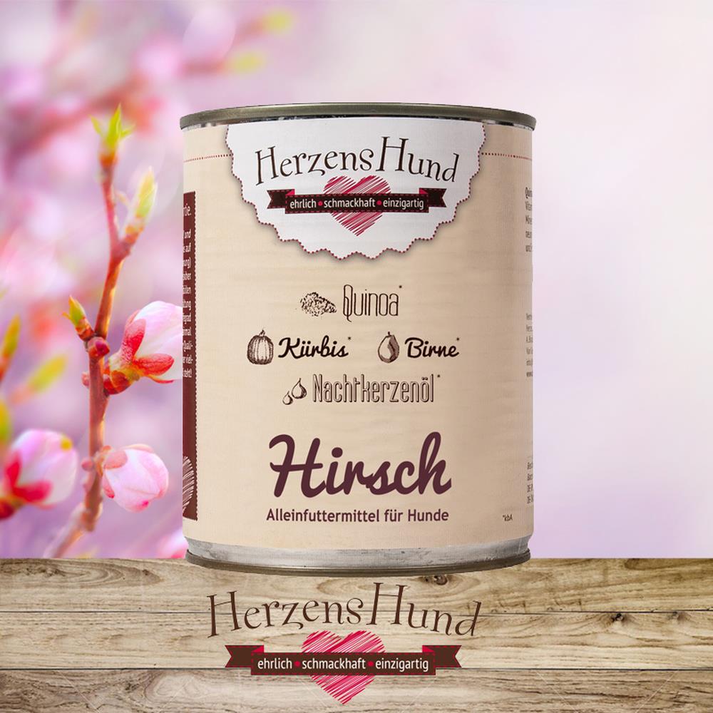 HerzensHund Hirsch mit BioGemüse