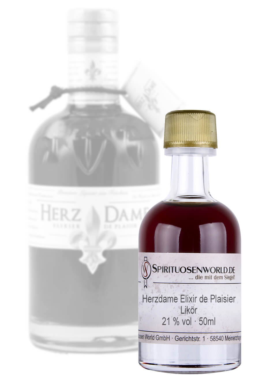 Herzdame Elixir de Plaisier Likör Tastingminiatur 0,05 L