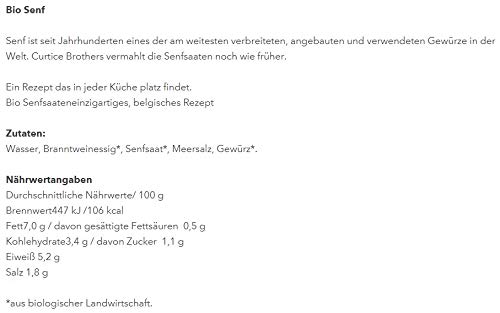 Bio Senf Piccolo 6er-Pack