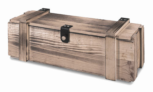 Holzkiste geflammt