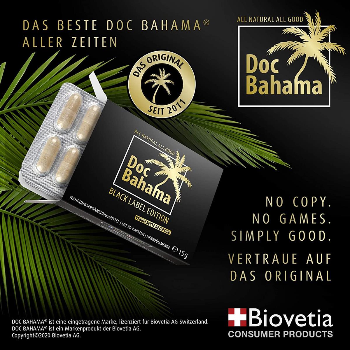 Doc Bahama After Party Support Black Label, die erfolgreiche Formel seit 2011, 30 Kapseln