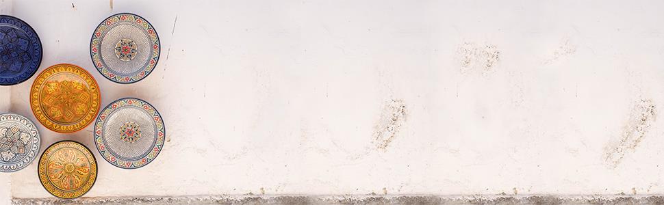 Salatschüssel Servierschüssel Set Bamboo Bowl mit dekorativem Ständer und Servierzange aus echtem Bambusholz Hochwertige Keramik Weiß