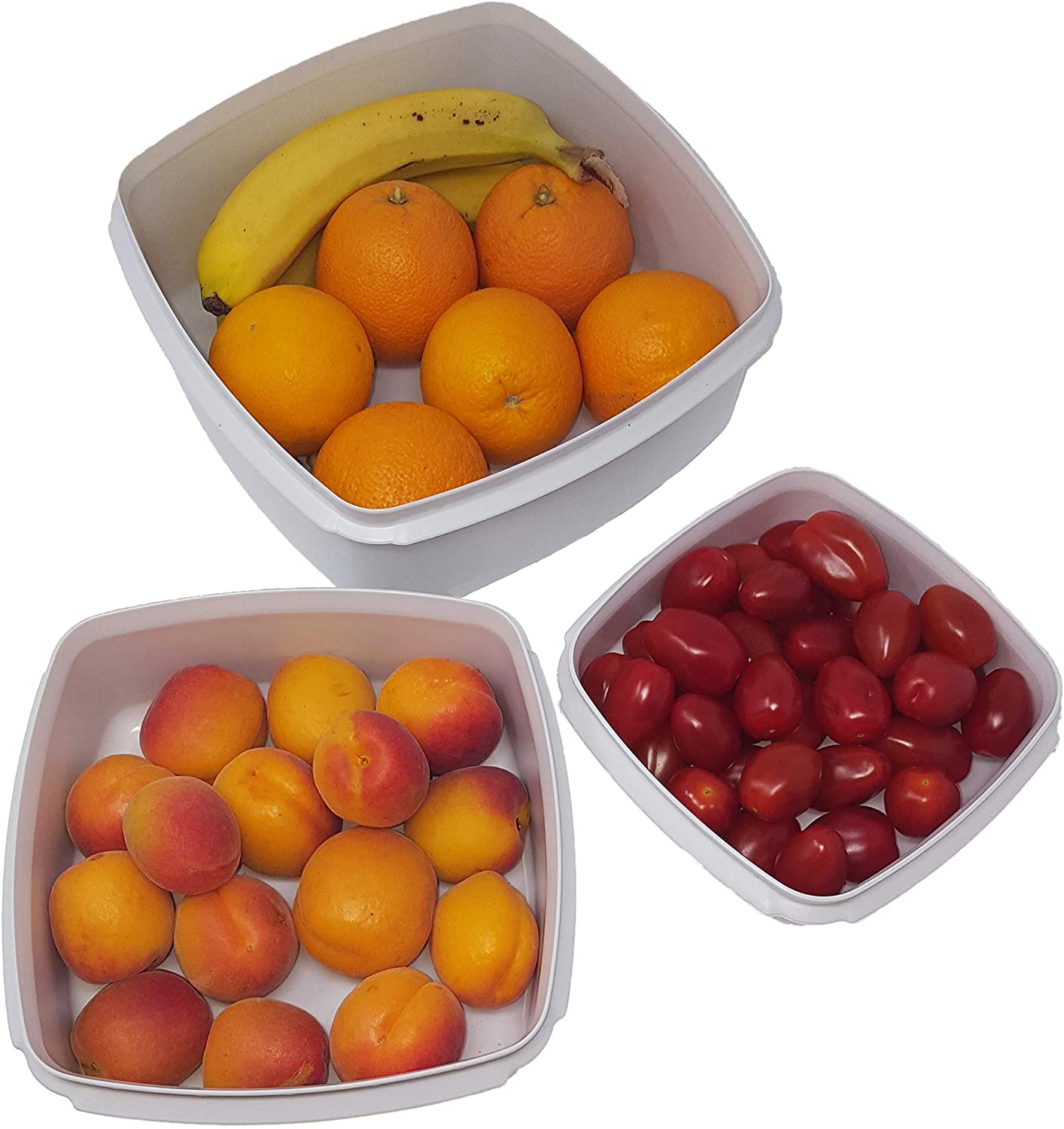 3-er Set Frischhaltedosen Vegan Natürlicher Bio-Kunststoff aus Zuckerrohr 0,7 l + 1,25 l + 2,5 l Frischhalte-Boxen BPA-frei Mikrowellengeeignet, Spülmaschinenfest Gefrierdose bis - 40°C