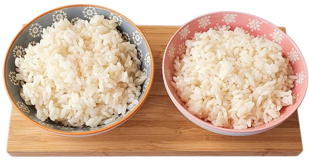 Asiatische Servierschalen Snackschalen mit Servierbrett aus Bambus, Holz Brettchen mit 2 Keramik Schalen