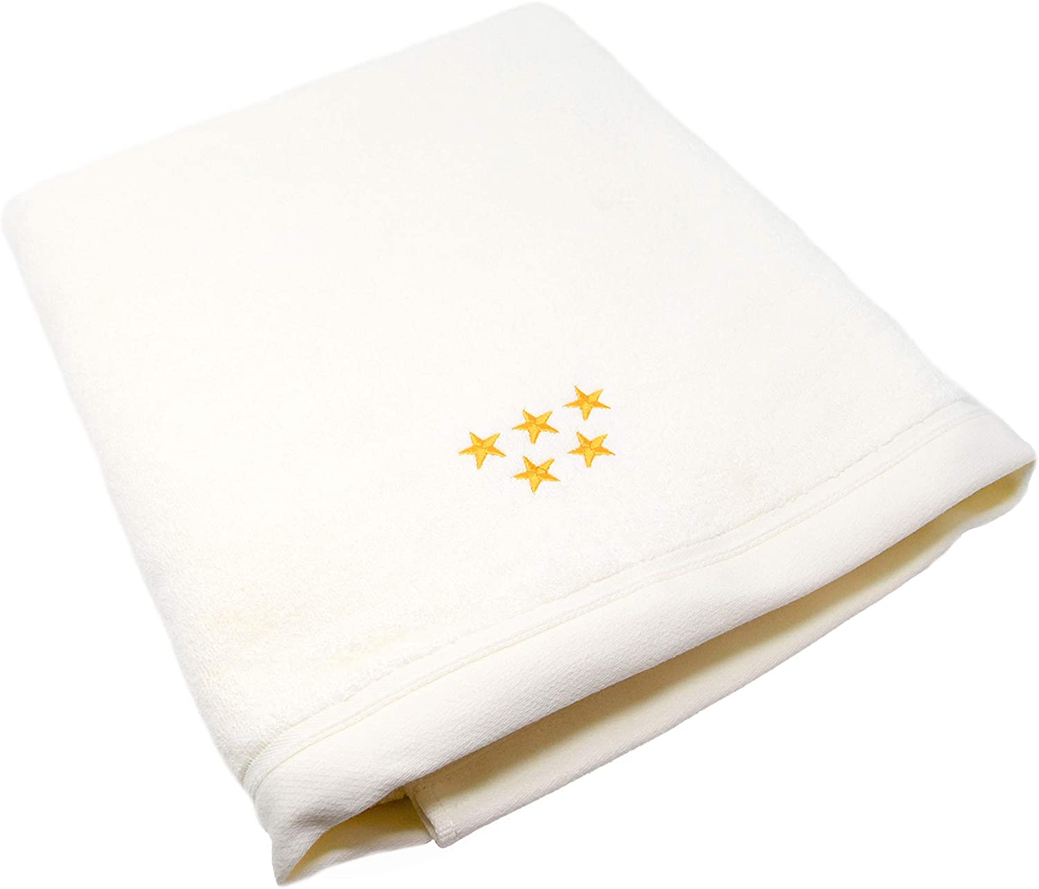 Großes Wellness Badehandtuch aus zertifizierter Bio-Baumwolle 100x150 cm Creme-Weiss Nachhaltige Produktion in der EU