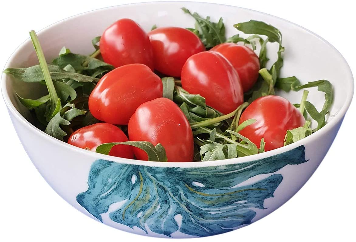 Grosse Porzellan Müslischale Suppenschale Reisschale Servierschale im 4er Set 600ml Ø15,5 cm Design Green Love