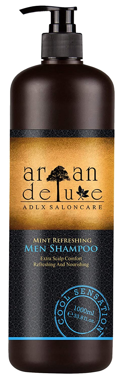 Argan Deluxe Herren Shampoo | Starkes Pflegeshampoo mit Minze | TESTURTEIL SEHR GUT