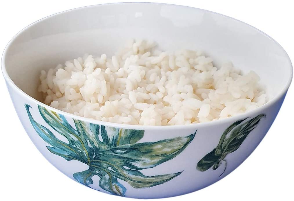 Grosse Porzellan Müslischale Suppenschale Reisschale Servierschale im 4er Set 600ml Ø15,5 cm Design Green Love