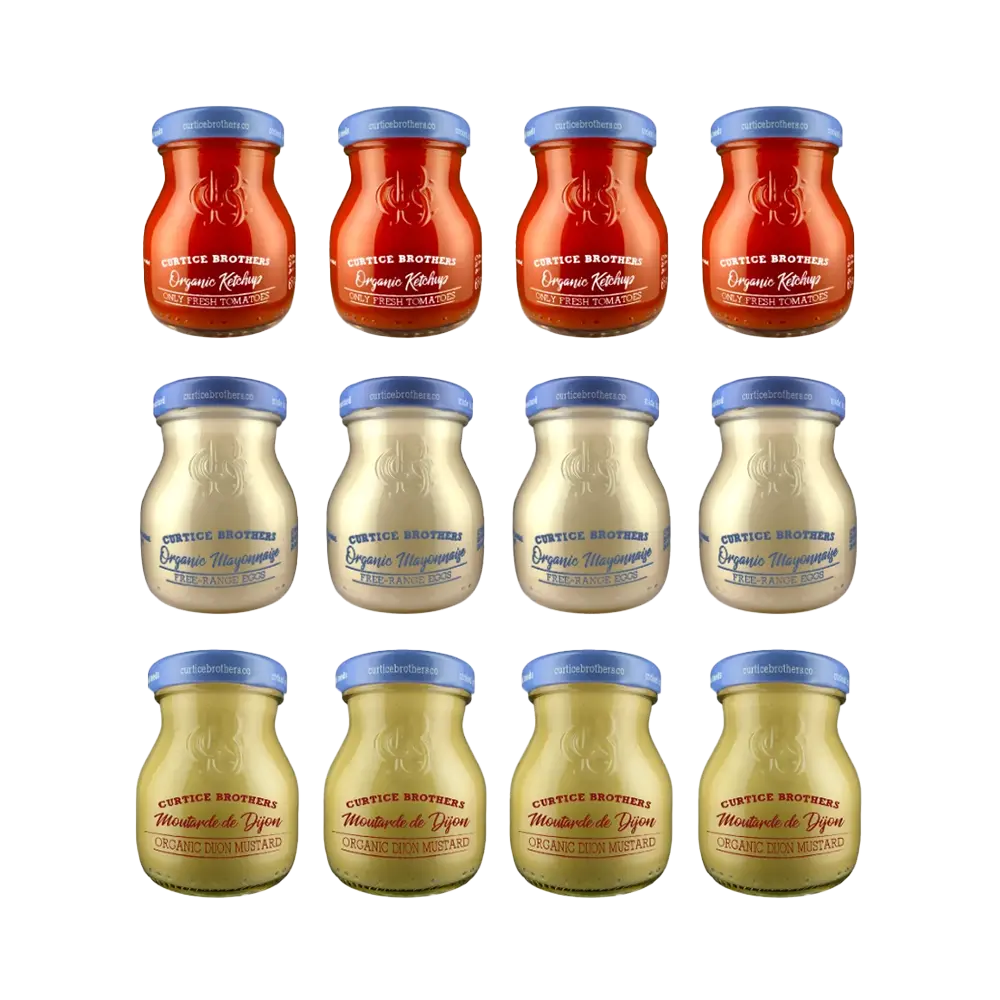 Bio Piccolo BBQ Grill Mix 12 x 65 g - Bio Ketchup &amp; Bio Mayonnaise &amp; Bio Senf - feine Saucen zum Probieren
