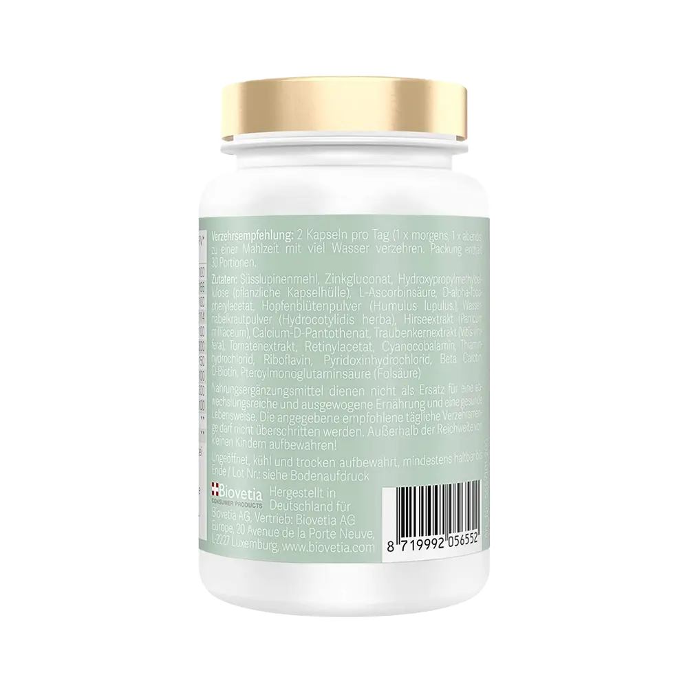 LoveYourSkin Kapseln, Haut Vitamine für ganzen Körper, 60 Kapseln ISO- und HACCP zertifiziert made in Germany