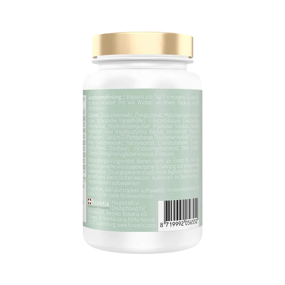LoveYourSkin Kapseln, Haut Vitamine für ganzen Körper, 60 Kapseln ISO- und HACCP zertifiziert made in Germany
