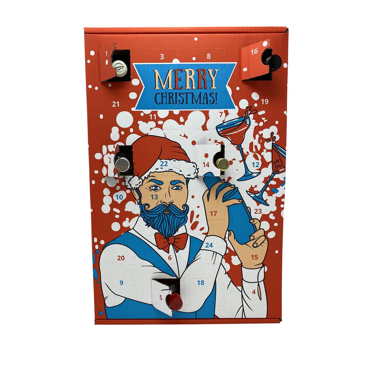 Außergewöhnlicher Spirituosen Adventskalender - hochwertige Miniaturen mit Rum, Whisky, Vodka, Gin