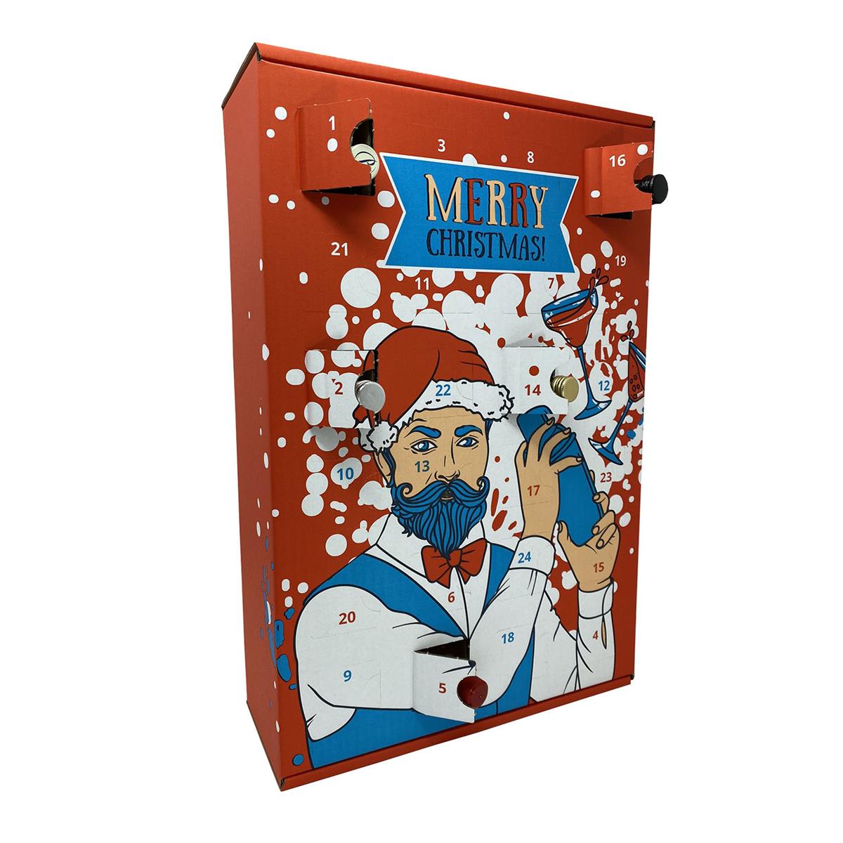Außergewöhnlicher Spirituosen Adventskalender - hochwertige Miniaturen mit Rum, Whisky, Vodka, Gin