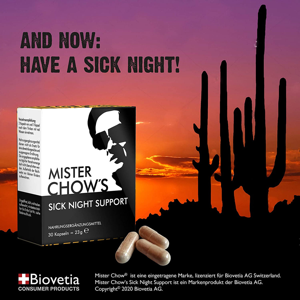 Anti-Kater-Pillen | Original Mister Chow&#39;s Sick Night Support® | 30 Kapseln