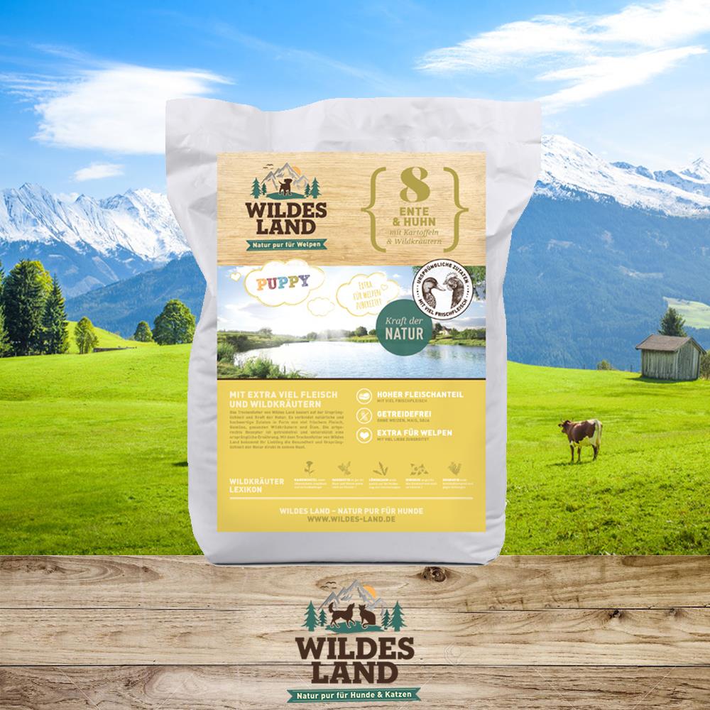 8 - Wildes Land Puppy Ente und Huhn mit Kartoffeln