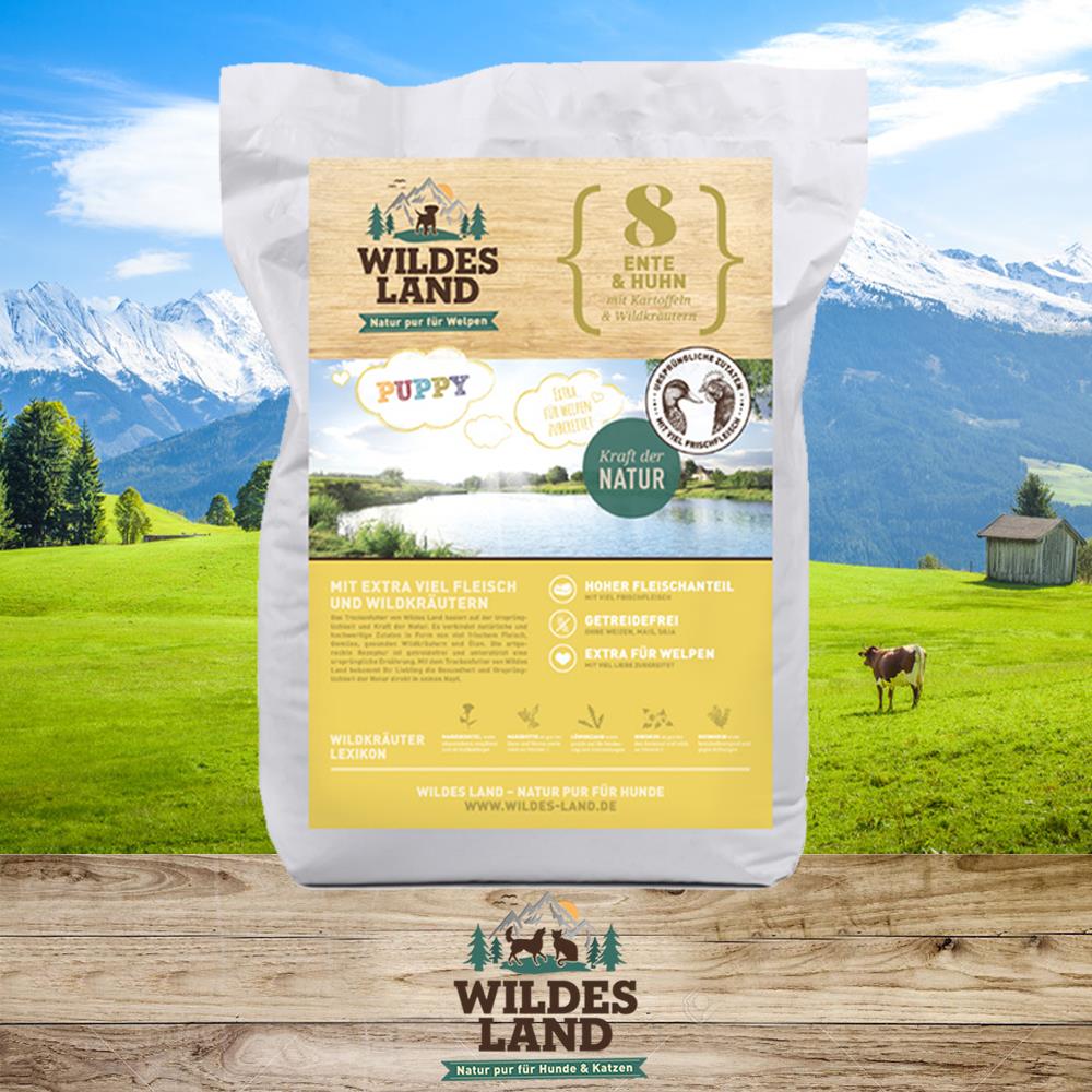 8 - Wildes Land Puppy Ente und Huhn mit Kartoffeln