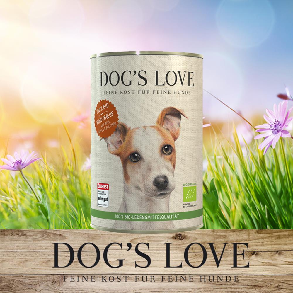 DOG&#39;S LOVE Bio Rind mit Reis, Apfel &amp; Zucchini