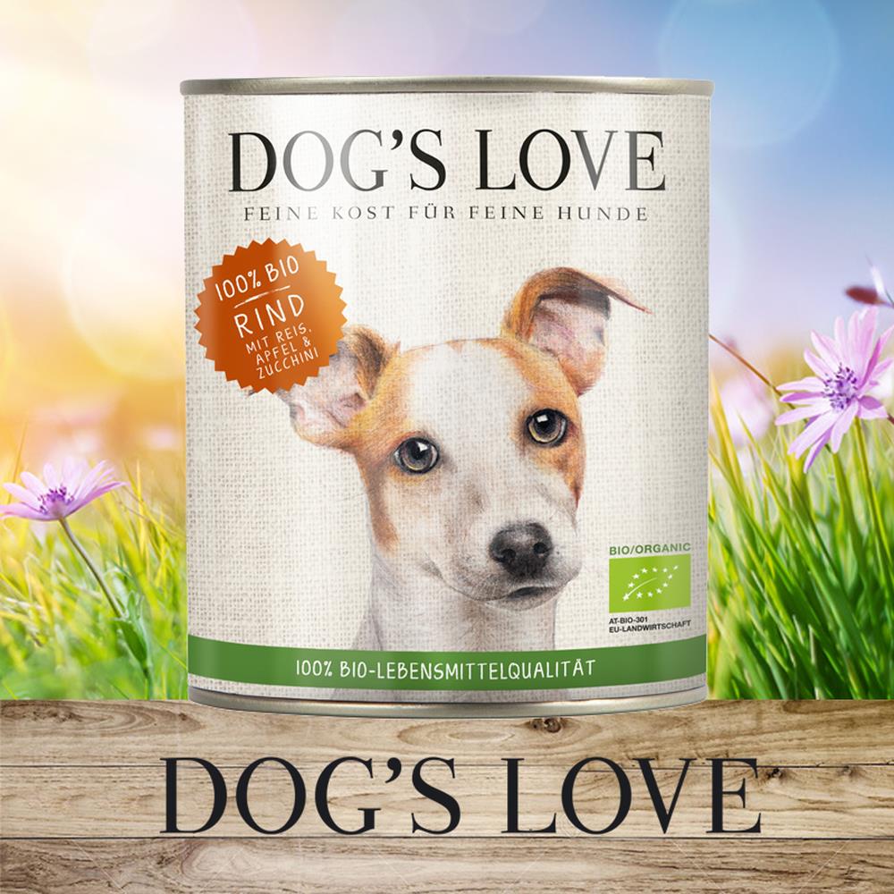 DOG&#39;S LOVE Bio Rind mit Reis, Apfel &amp; Zucchini