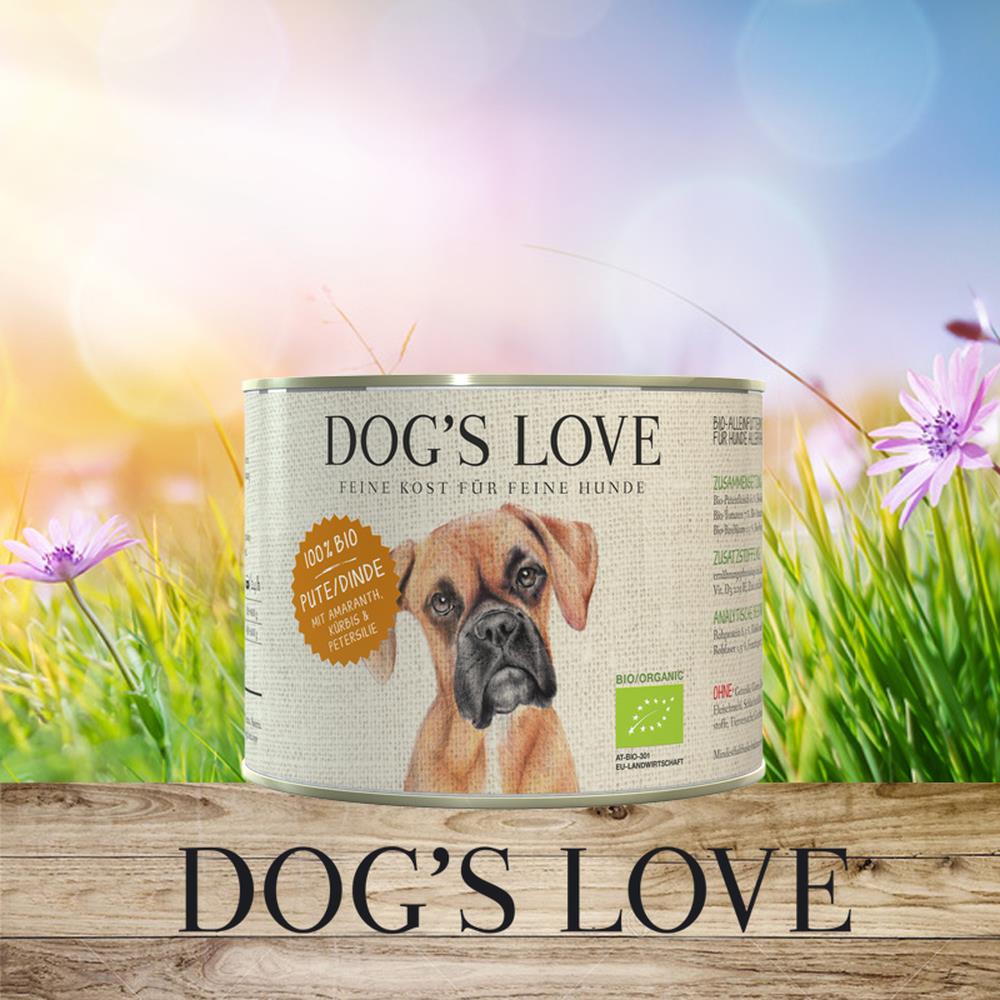DOG&#39;S LOVE Bio Pute mit Amaranth, Kürbis &amp; Petersilie