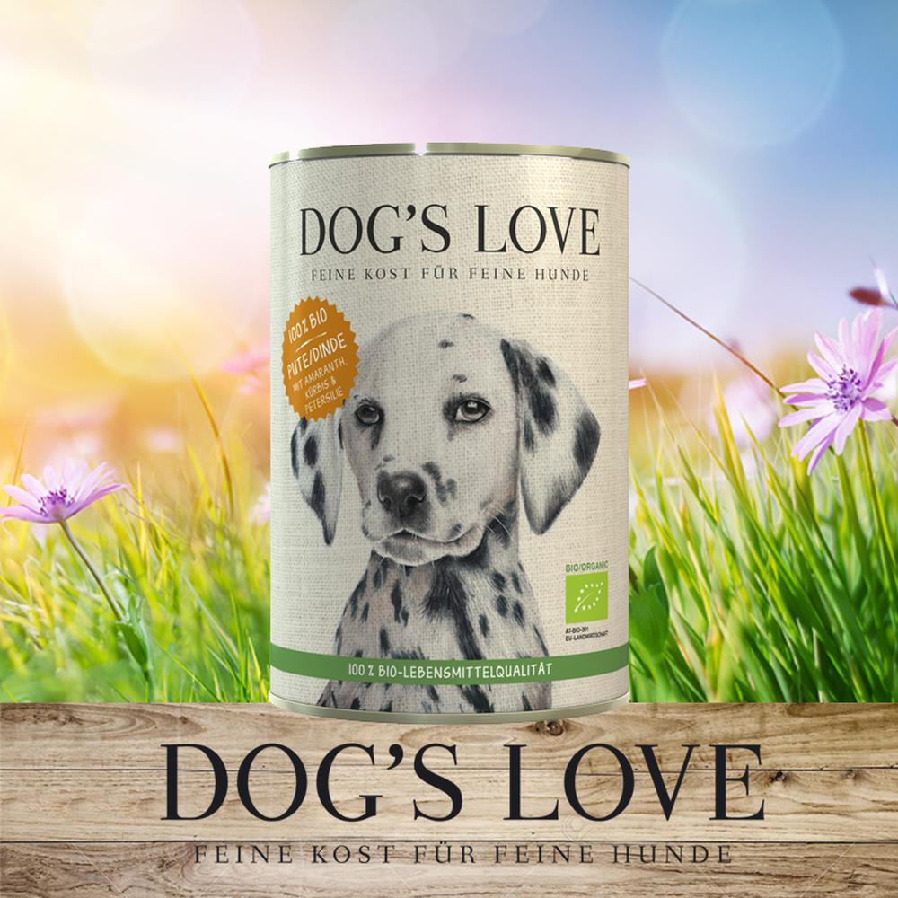 DOG&#39;S LOVE Bio Pute mit Amaranth, Kürbis &amp; Petersilie
