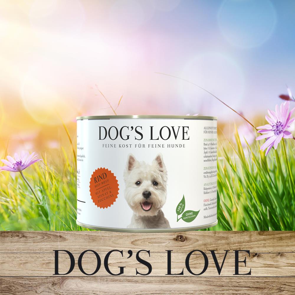 DOG'S LOVE Rind mit Apfel, Spinat & Zucchini