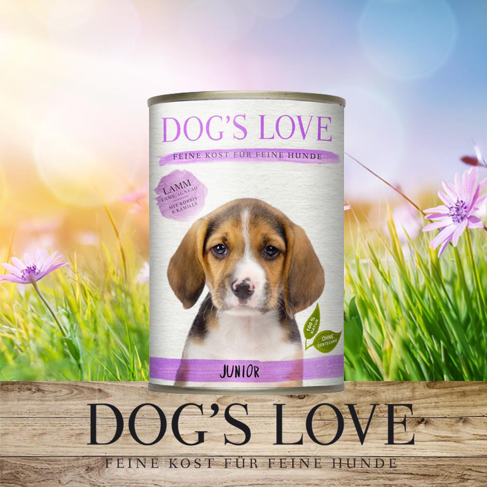 JUNIOR DOG&#39;S LOVE Lamm mit Kürbis &amp; Kamille