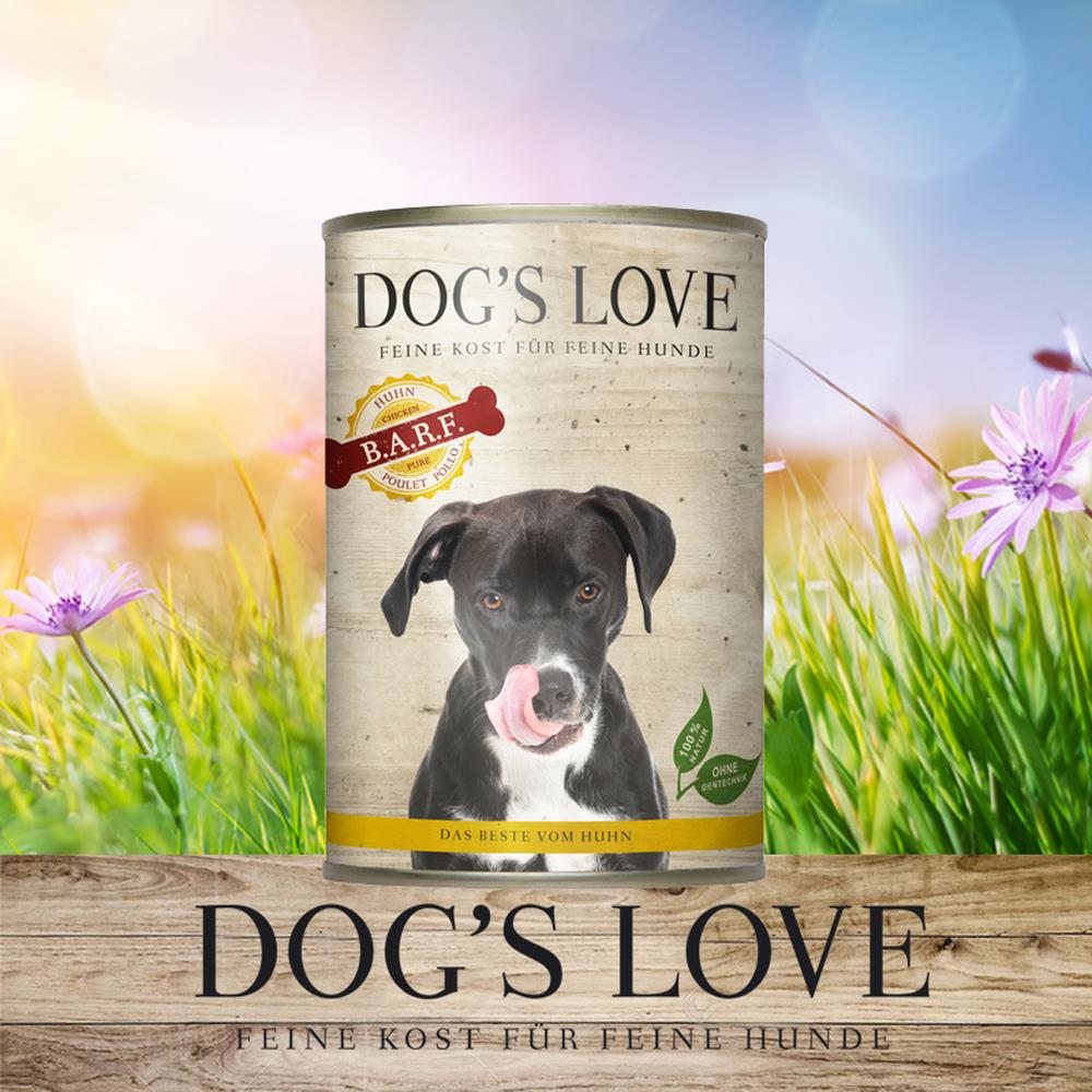 DOG&#39;S LOVE B.A.R.F. - Fleisch pur - Huhn 400 g