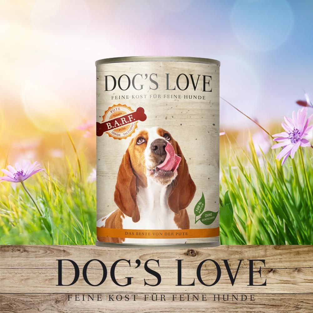 DOG&#39;S LOVE B.A.R.F. - Fleisch pur - Pute 400 g
