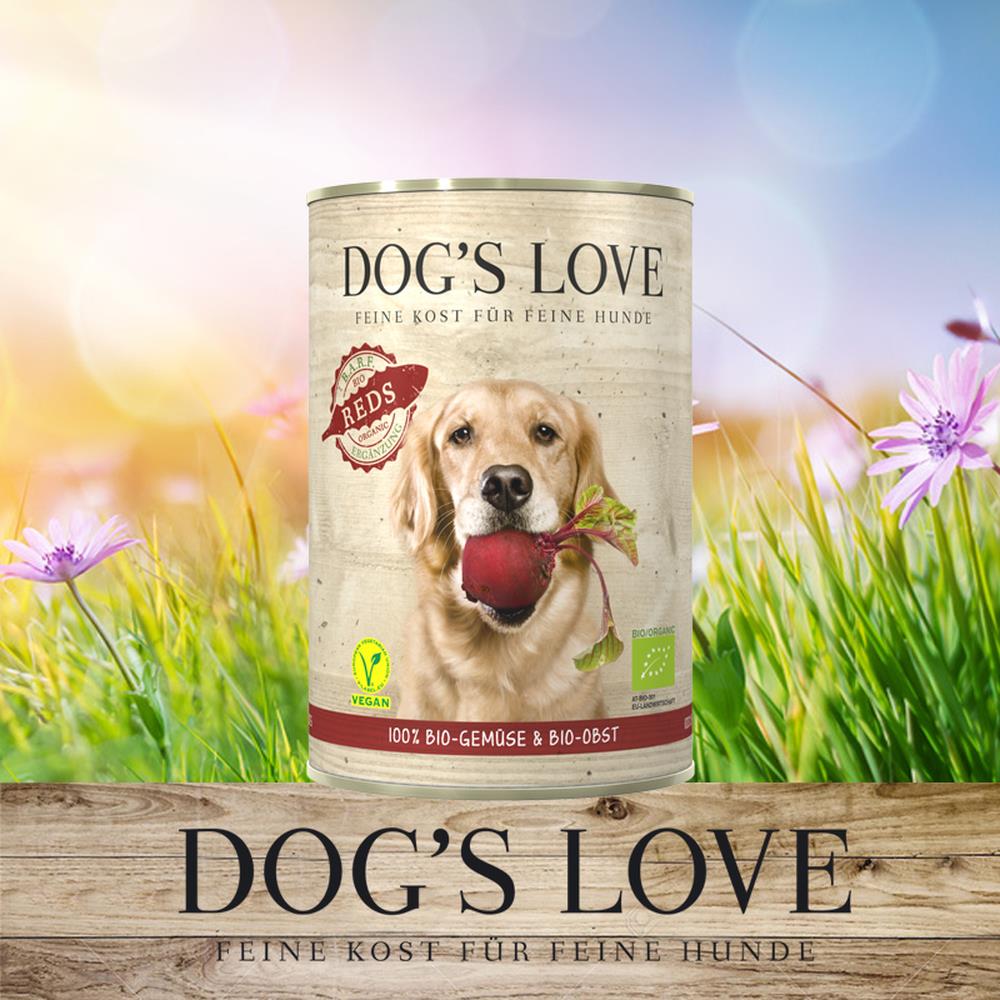 DOG&#39;S LOVE BIO Reds Vegan mit Gemüse &amp; Obst 400 g