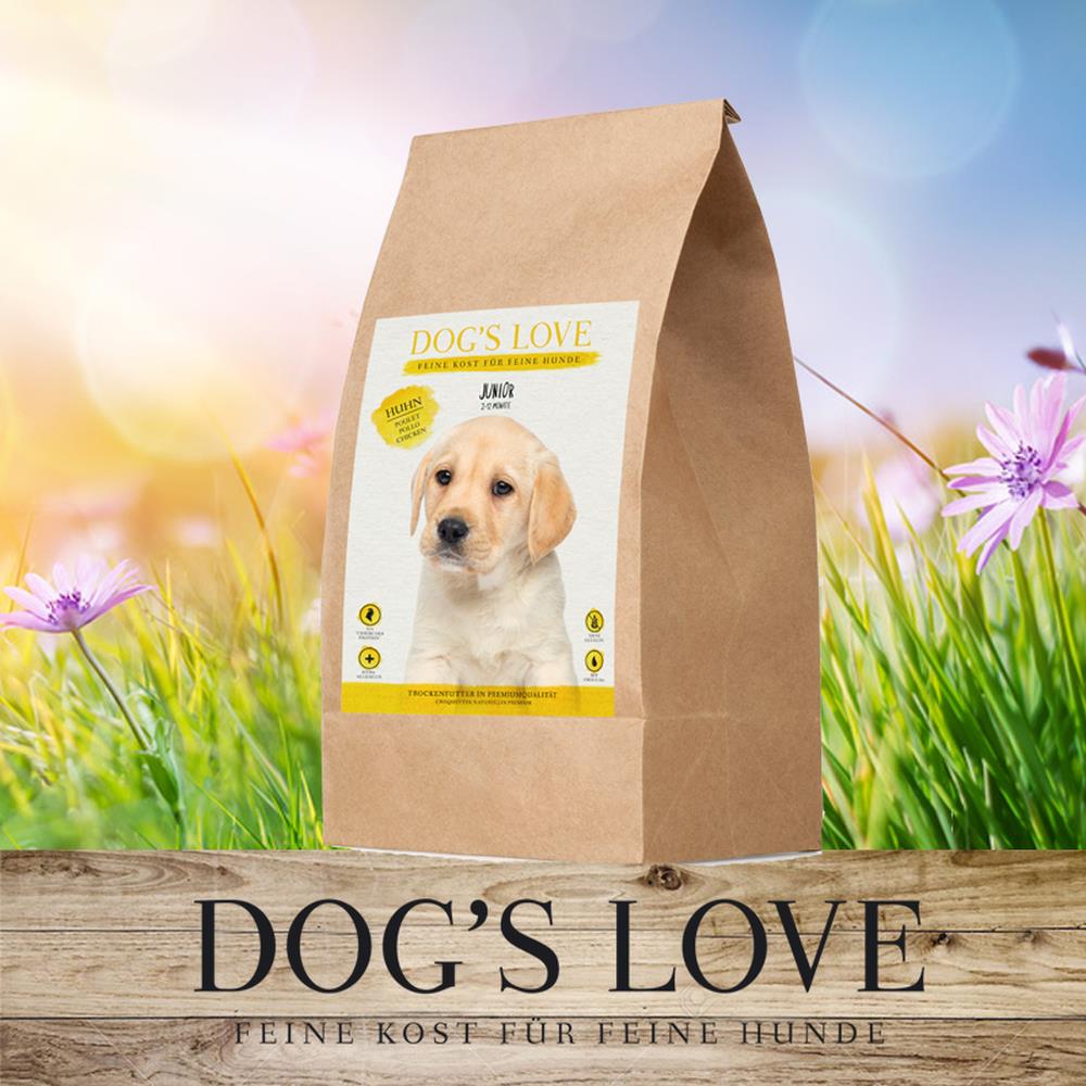 DOG&#39;S LOVE Junior Huhn mit Süßkartoffel &amp; Karotte