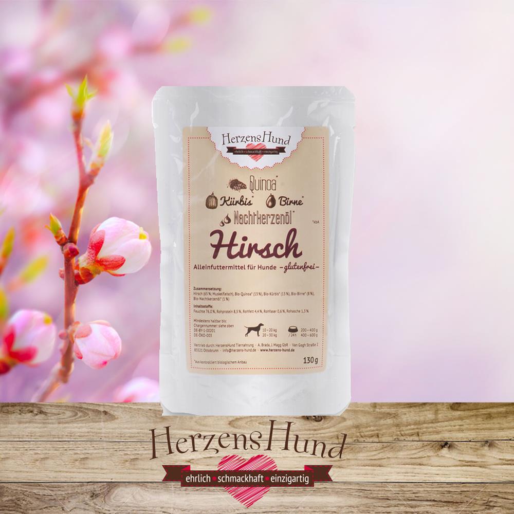 HerzensHund Hirsch mit BioGemüse