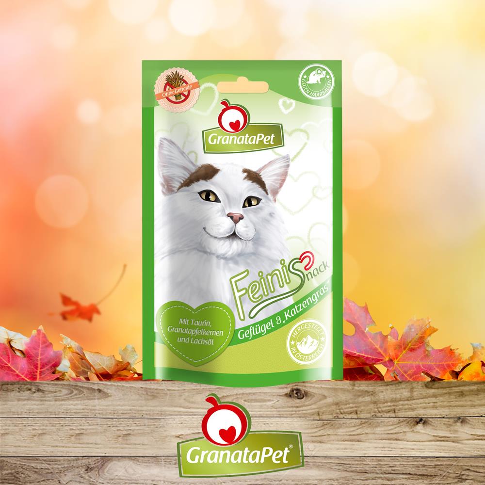 GranataPet - FeiniSnacks Geflügel &amp; Katzengras 50 g