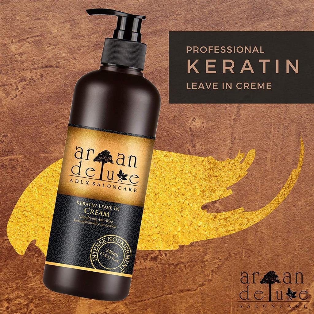 Argan Deluxe Keratin Leave-In Pflege & Styling | Glanz, Geschmeidigkeit, Anti-Frizz & Spliss