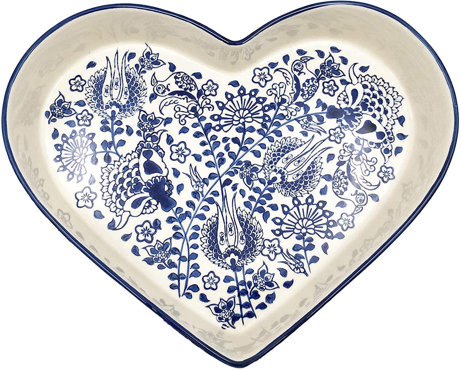 Servierschale aus Keramik - Salatschüssel in Herzform Geeignet als Backform, Snackschüssel und Keramikschüssel