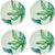 Kleine Porzellanteller Ø20,5cm Salatteller Frühstücksteller Dessertteller Vorspeisenteller 4er-Set mit orientalischen Blattmotiven Design Green Love