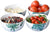 Grosse Porzellan Müslischale Suppenschale Reisschale Servierschale im 4er Set 600ml Ø15,5 cm Design Green Love